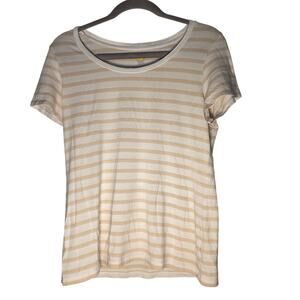 Women's Medium  C&C California T-Shirt Striped Yellow White Soft Casual Cutie